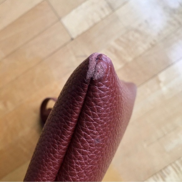 Vince Camuto Brown Pebble Vegan Faux Leather Shoulder Tote, Black Stripe - Picture 14 of 17